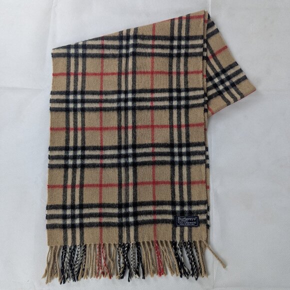 Burberry Accessories - Burberry 100% Cashmere Check Scarf Beige | Unisex | Designer Luxury